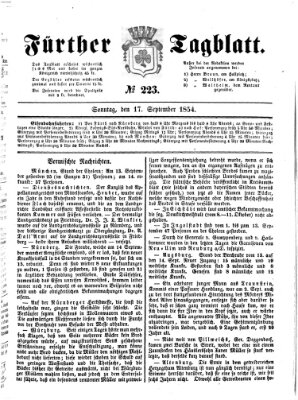 Fürther Tagblatt Sonntag 17. September 1854