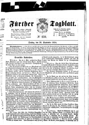 Fürther Tagblatt Dienstag 26. September 1854