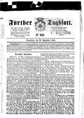 Fürther Tagblatt Donnerstag 28. September 1854