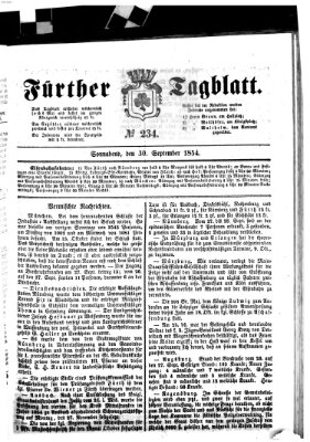 Fürther Tagblatt Samstag 30. September 1854