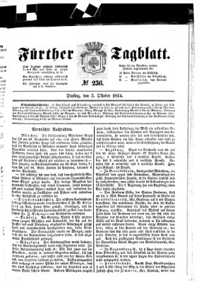 Fürther Tagblatt Dienstag 3. Oktober 1854