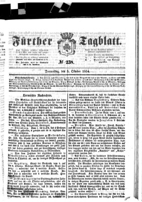 Fürther Tagblatt Donnerstag 5. Oktober 1854