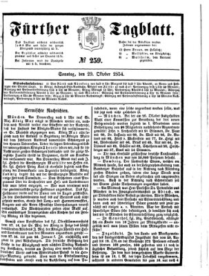 Fürther Tagblatt Sonntag 29. Oktober 1854