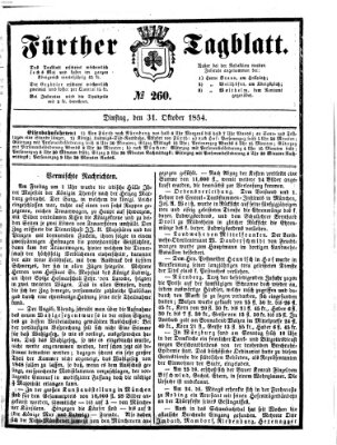 Fürther Tagblatt Dienstag 31. Oktober 1854