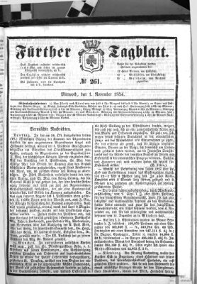 Fürther Tagblatt Mittwoch 1. November 1854