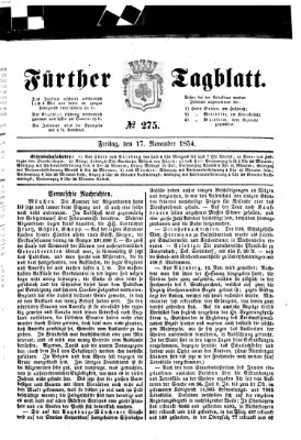 Fürther Tagblatt Freitag 17. November 1854