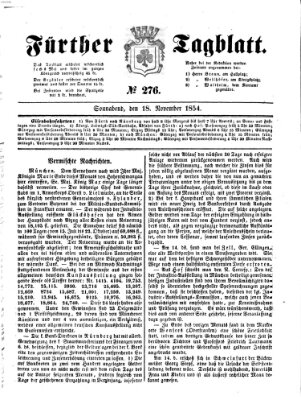 Fürther Tagblatt Samstag 18. November 1854