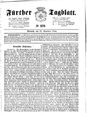 Fürther Tagblatt Mittwoch 22. November 1854