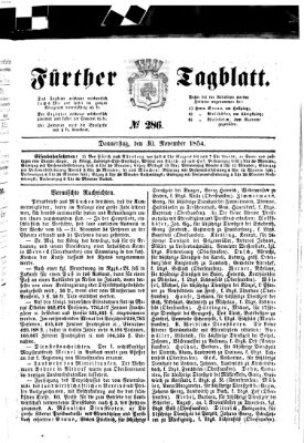 Fürther Tagblatt Donnerstag 30. November 1854