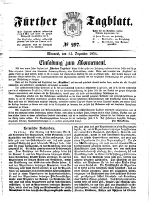 Fürther Tagblatt Mittwoch 13. Dezember 1854