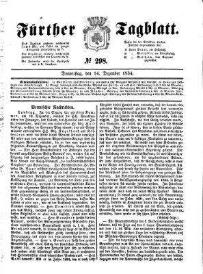 Fürther Tagblatt Donnerstag 14. Dezember 1854