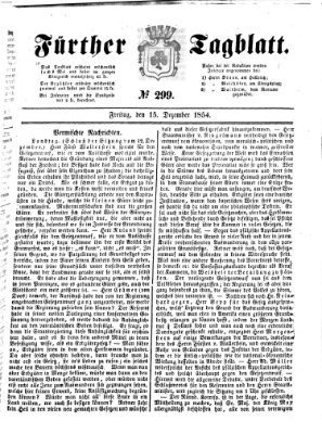 Fürther Tagblatt Freitag 15. Dezember 1854