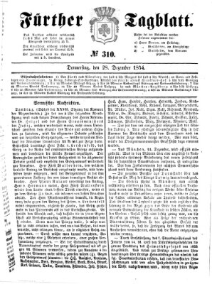 Fürther Tagblatt Donnerstag 28. Dezember 1854