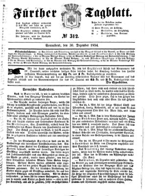 Fürther Tagblatt Samstag 30. Dezember 1854