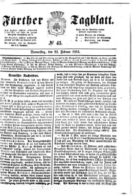 Fürther Tagblatt Donnerstag 22. Februar 1855