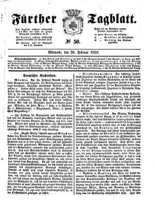 Fürther Tagblatt Mittwoch 28. Februar 1855