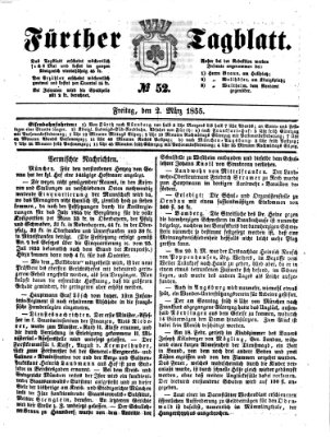 Fürther Tagblatt Freitag 2. März 1855