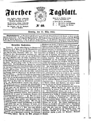 Fürther Tagblatt Sonntag 11. März 1855