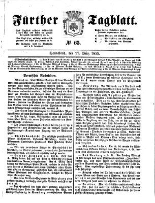 Fürther Tagblatt Samstag 17. März 1855