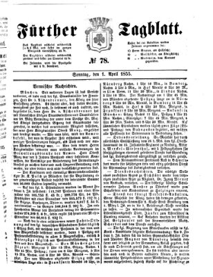 Fürther Tagblatt Sonntag 1. April 1855