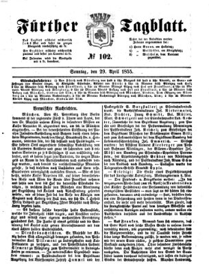 Fürther Tagblatt Sonntag 29. April 1855