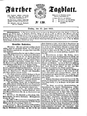 Fürther Tagblatt Dienstag 12. Juni 1855