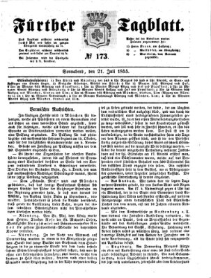 Fürther Tagblatt Samstag 21. Juli 1855