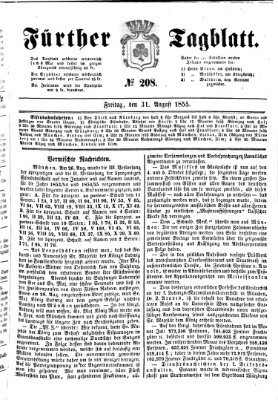 Fürther Tagblatt Freitag 31. August 1855