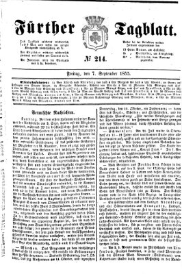 Fürther Tagblatt Freitag 7. September 1855