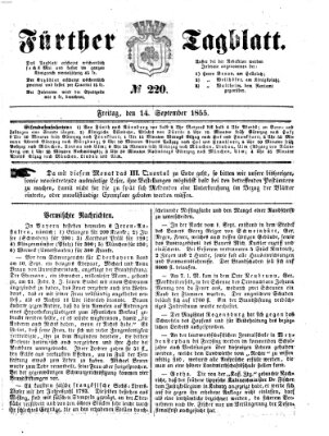 Fürther Tagblatt Freitag 14. September 1855