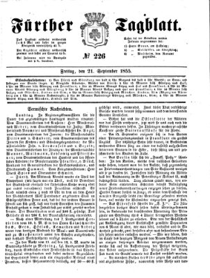 Fürther Tagblatt Freitag 21. September 1855