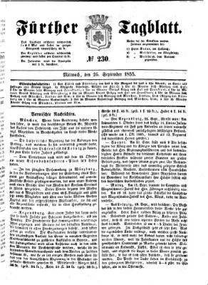 Fürther Tagblatt Mittwoch 26. September 1855