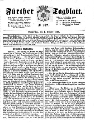 Fürther Tagblatt Donnerstag 4. Oktober 1855