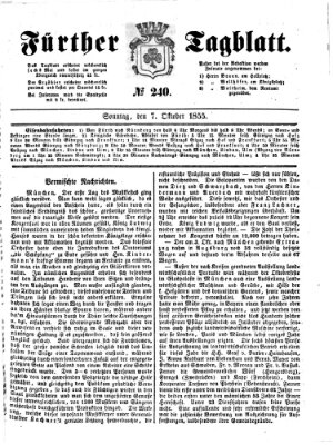 Fürther Tagblatt Sonntag 7. Oktober 1855