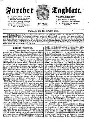 Fürther Tagblatt Mittwoch 10. Oktober 1855