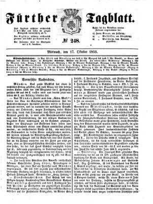 Fürther Tagblatt Mittwoch 17. Oktober 1855