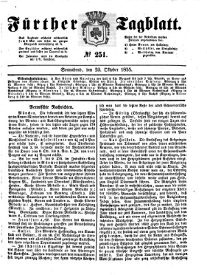 Fürther Tagblatt Samstag 20. Oktober 1855