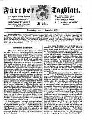 Fürther Tagblatt Donnerstag 1. November 1855