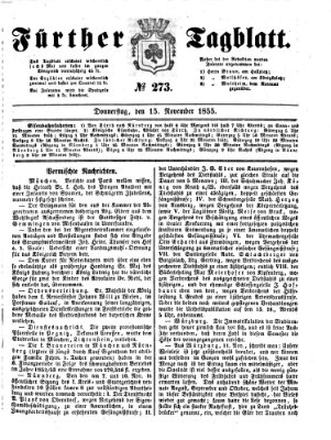 Fürther Tagblatt Donnerstag 15. November 1855