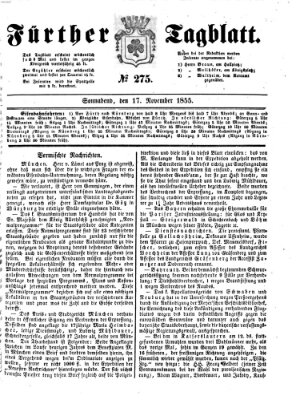 Fürther Tagblatt Samstag 17. November 1855