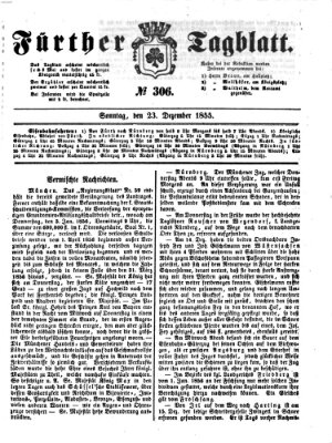 Fürther Tagblatt Sonntag 23. Dezember 1855