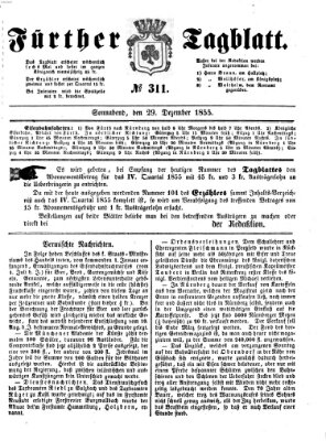 Fürther Tagblatt Samstag 29. Dezember 1855