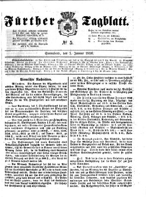 Fürther Tagblatt Samstag 5. Januar 1856