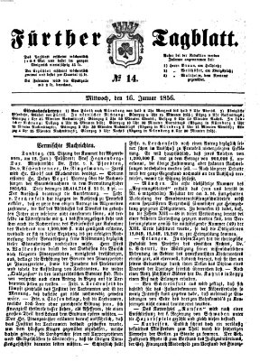 Fürther Tagblatt Mittwoch 16. Januar 1856