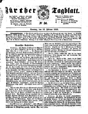 Fürther Tagblatt Sonntag 10. Februar 1856