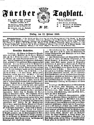 Fürther Tagblatt Dienstag 12. Februar 1856