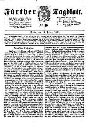 Fürther Tagblatt Freitag 15. Februar 1856
