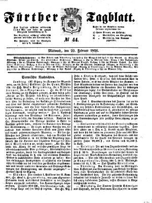 Fürther Tagblatt Mittwoch 20. Februar 1856