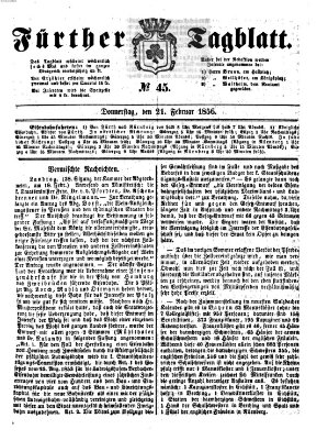 Fürther Tagblatt Donnerstag 21. Februar 1856