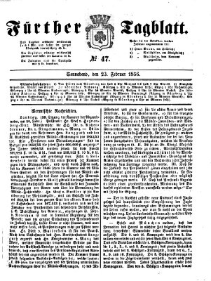 Fürther Tagblatt Samstag 23. Februar 1856